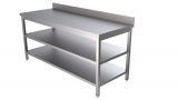 Rvs Tafel 2 Schappen Met Rand 1300 x 600-line