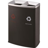 Afvalbak 60l Zwart Gepoedercoat