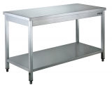 Saro Roestvrijstalen Tafel, Gedemonteerd, Met Legbord - 700 mm Diepte, 1500 mm