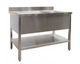SARO spoeltafel met 1 wasbak, rechts - 600 mm diepte, 1200 mm