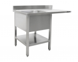 Saro Spoeltafel Voor Vaatwasser Met 1 Bak, Rechts-600 mm Diepte,1200mm