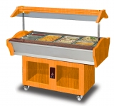 Verwarmd Buffet Eiland Model Amina 4 Walnoot