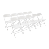 Bolero Staal & Polypropyleen Klapstoelen Wit (10 Stuks)