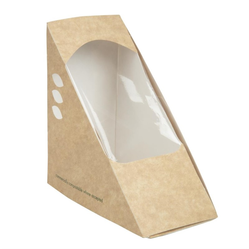 Vegware composteerbare kraft sandwichboxen (500 stuks) Vegware composteerbare kraft sandwichboxen (500 stuks)