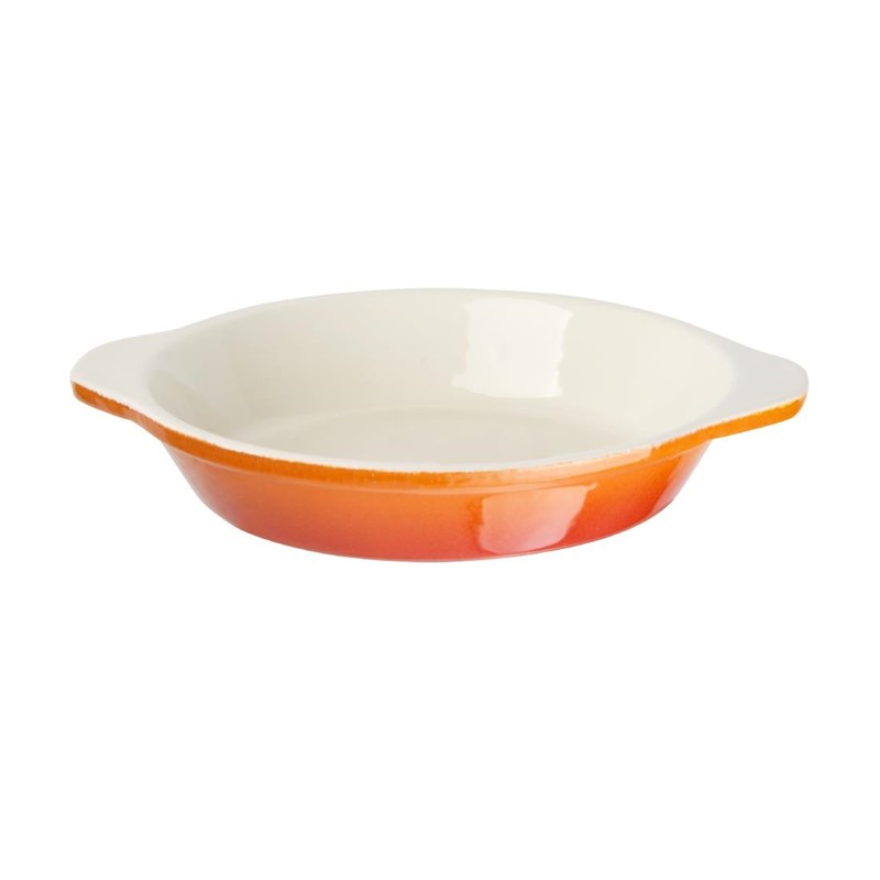 Vogue ronde gietijzeren gratineerschaal oranje 0,4L Vogue ronde gietijzeren gratineerschaal oranje 0,4L