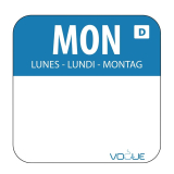 Hygiplas Oplosbare Blanco Kleurcode Voedseletiketten Maandag (1000 Stuks)