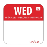Hygiplas Oplosbare Blanco Kleurcode Voedseletiketten Woensdag (1000 Stuks)