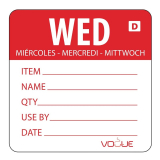 Hygiplas Oplosbare Kleurcode Voedseletiketten Woensdag (250 Stuks)
