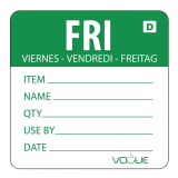 Hygiplas Oplosbare Kleurcode Voedseletiketten Vrijdag (250 Stuks)