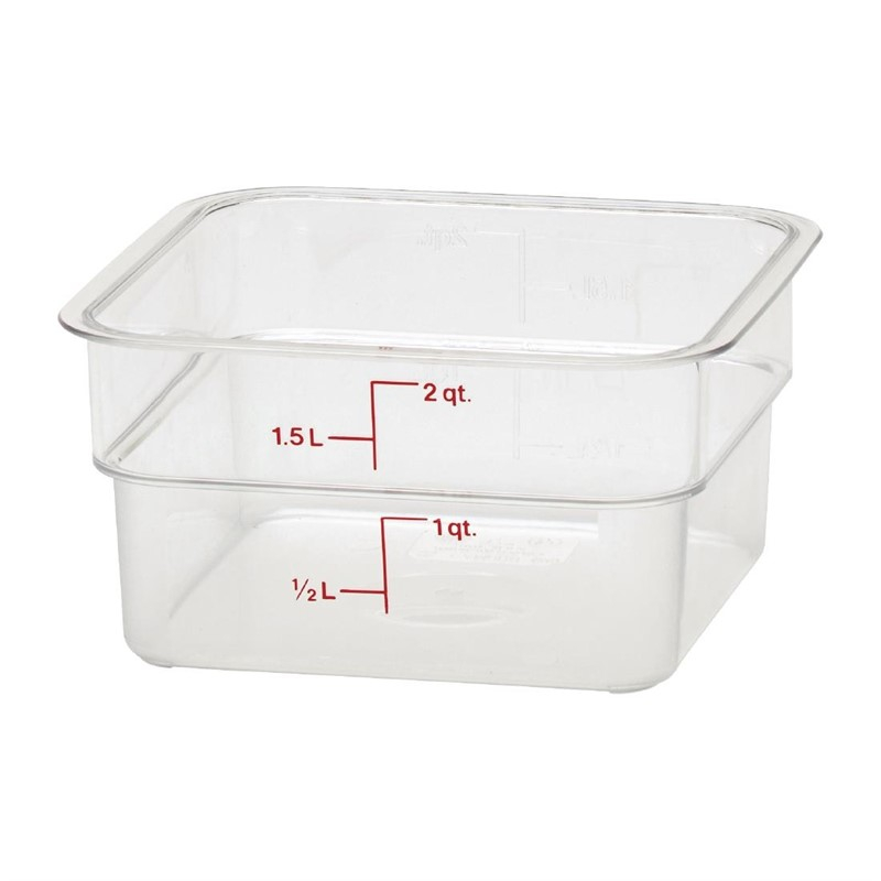 Cambro Camsquare vierkante polycarbonaat voedseldoos 1,9L Cambro Camsquare vierkante polycarbonaat voedseldoos 1,9L