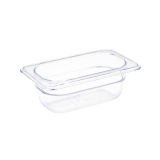 Vogue Polycarbonaat Bak Transparant Gn1/9 65mm