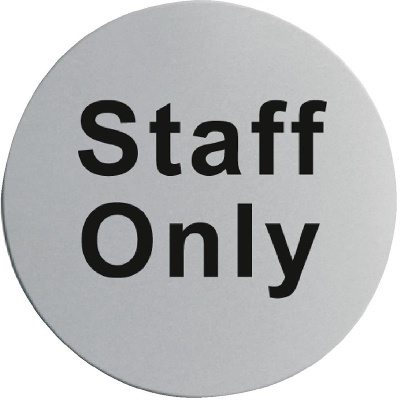 Staff Only RVS deurbord Staff Only RVS deurbord