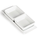 Olympia Whiteware Schaal + 2 Bakjes (2 Stuks)