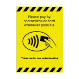 Vinylsticker A5 'gelieve zo Veel Mogelijk Contactloos of Met Pas te Betalen'