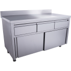 Saro Schuifdeurkast - 3 Lades.1400x700mm Met Opstaande Rand