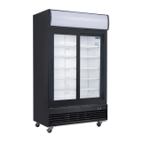 Polar G-series Rechtopstaande Schuifdeur Displaykoeling Met Lichtbak 950ltr Zwart