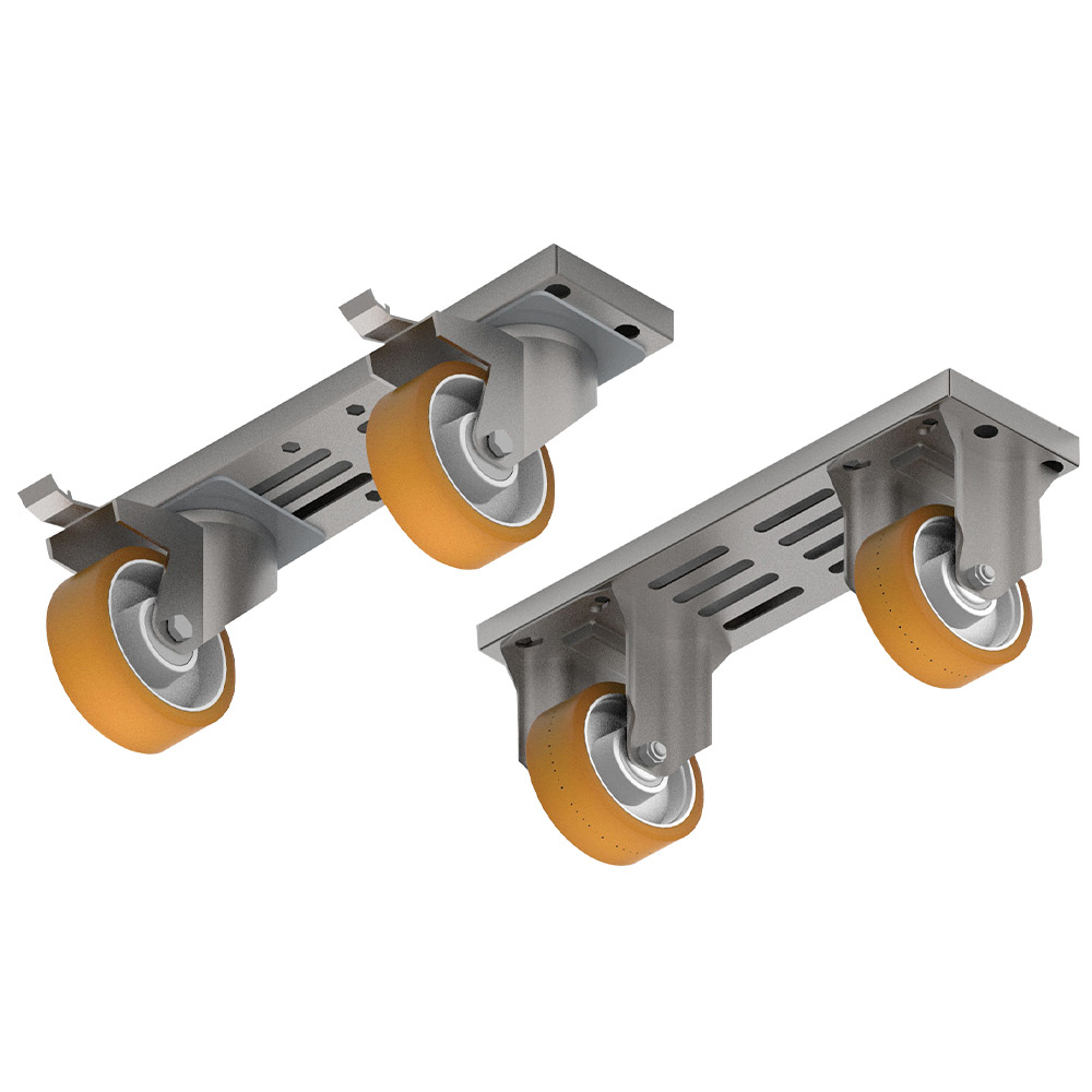 Kit 4 wielen, 2 met rem + 2 omega's module 400 Kit 4 wielen, 2 met rem + 2 omega's module 400