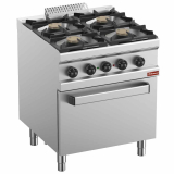 Gasfornuis 4 Branders, Elektrische Convectie-oven GN 1/1