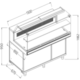Gekoelde & Verwarmde Vitrine Toonbank EN & Gn, Laag Glas, Statisch, Zonder Reserve