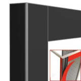 Deco Vitrine 530lt. Zwart Mat - Magnetisch