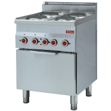 Fornuis 4 Kookplaten en Elektrische Convectie-oven GN 2/3