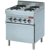 Elektrisch Fornuis Met 4 Ronde Kookplaten Met Convectie-oven GN 1/1