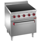 Vitrokeramisch Fornuis Met 4 Zones, Elektrische Oven GN 2/1 Met Grill