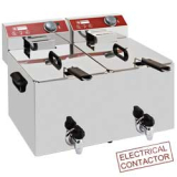 Elektrische Friteuse Tafelmodel 2x 8 Liter + Aftapkraan