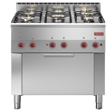 Gasfornuis 5 Branders en Elektrische Convectie-oven GN 1/1