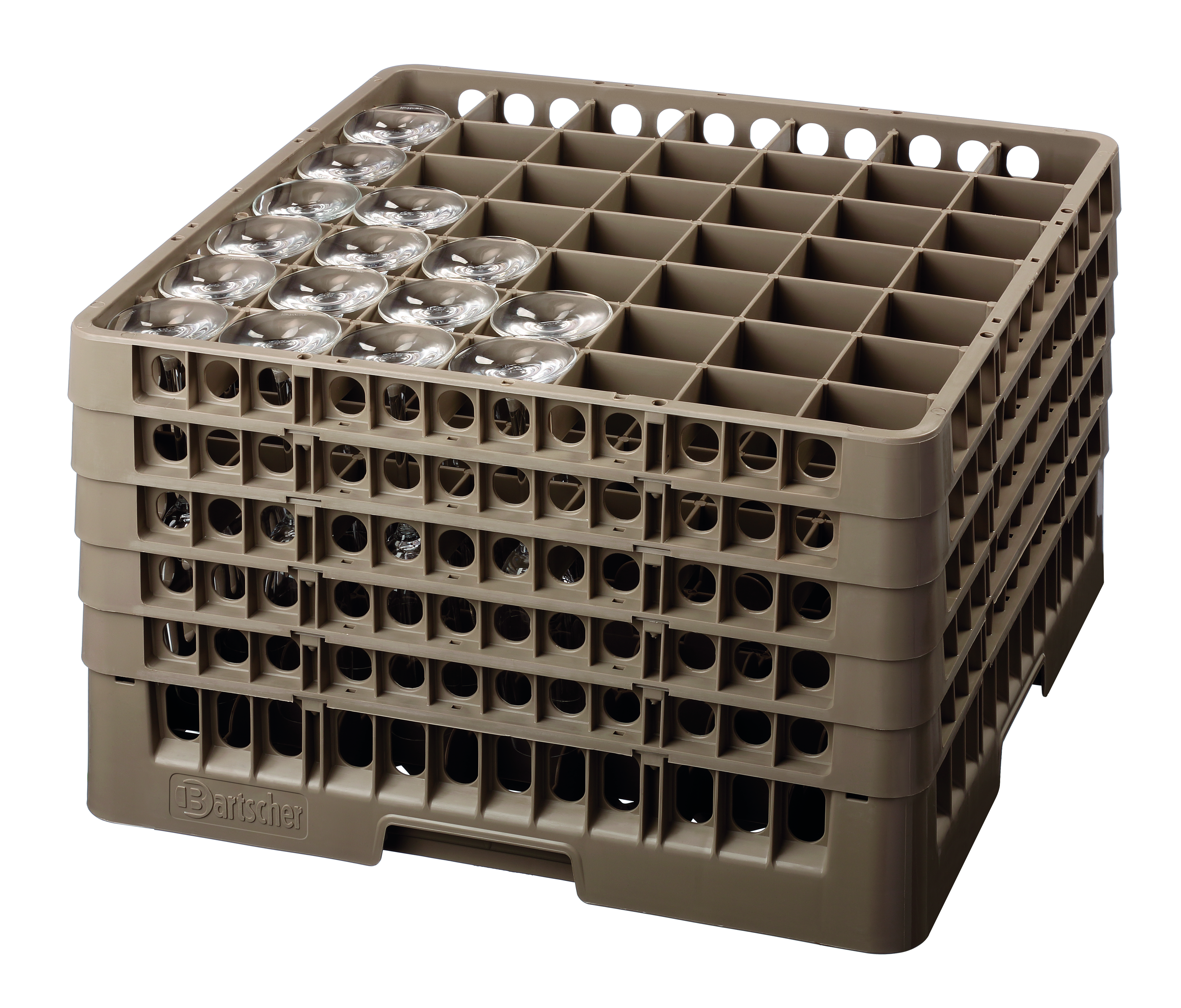 Glazenkorf, 49 vakken Glazenkorf, 49 vakken