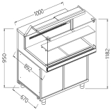 Vitrine Toonbank Neutraal x Bakkerij EN & Gn, Laag Glas