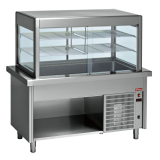 Vitrine-element en Gekoelde Kuip op Kast 4x GN 1/1