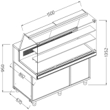 Statische Gekoelde Toonbankvitrine Voor Snacks_hoge Ruiten, Groep op Afstand, Met Reserve