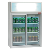 Vitrine Tafelmodel, 100 Liter, Schuifdeuren, Met Verlichtingsbak