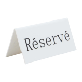 Securit Reserveringstafelstandaards Met Frans: 'réservé' Witte Acrylstandaarden Met Zwart Lettertype (doos 5)