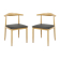 Bolero camden gevoerde interieurstoelen (pak van 2)