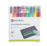 Krijtstiften 3 Mm, Hendi, 1 Witte, 1 Rode, 1 Blauwe, 1 Groene, 1 Gele, 1 Paarse, 1 Oranje en 1 Roze Stift
